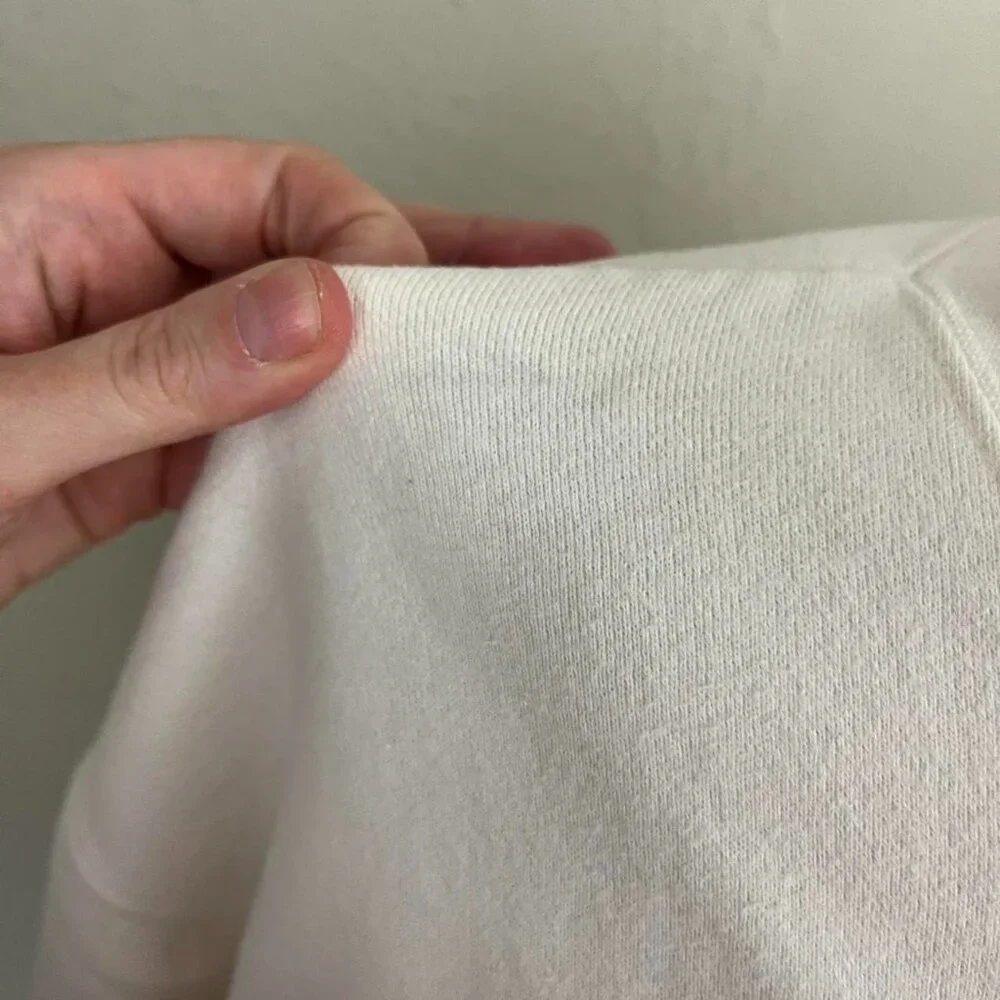 vintage 90s cream cozy cottagecore coquette embroidered logo sweatshirt - Picture 5 of 8